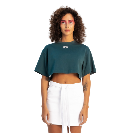 CLASSIC CROP TOP T-SHIRTS , TEAL