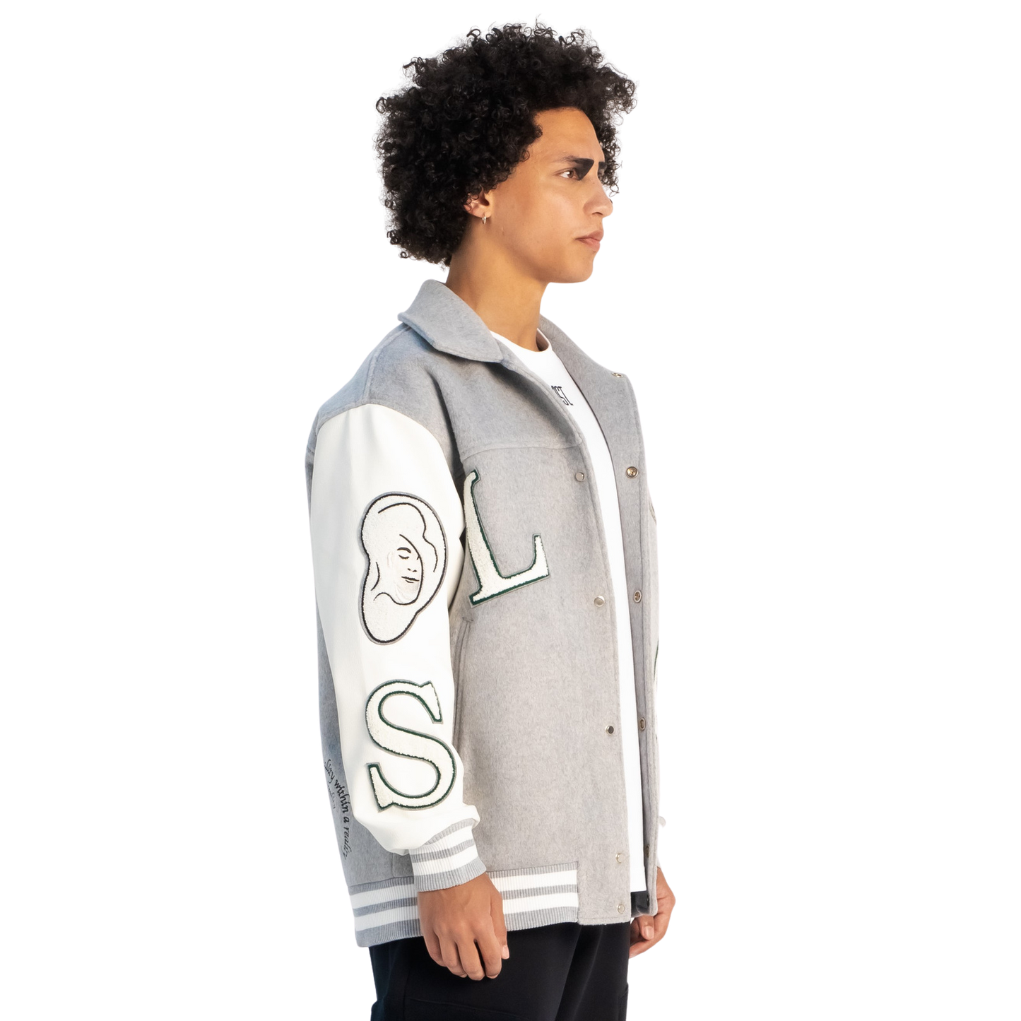 VARSITY JACKET - LIGHT GREY